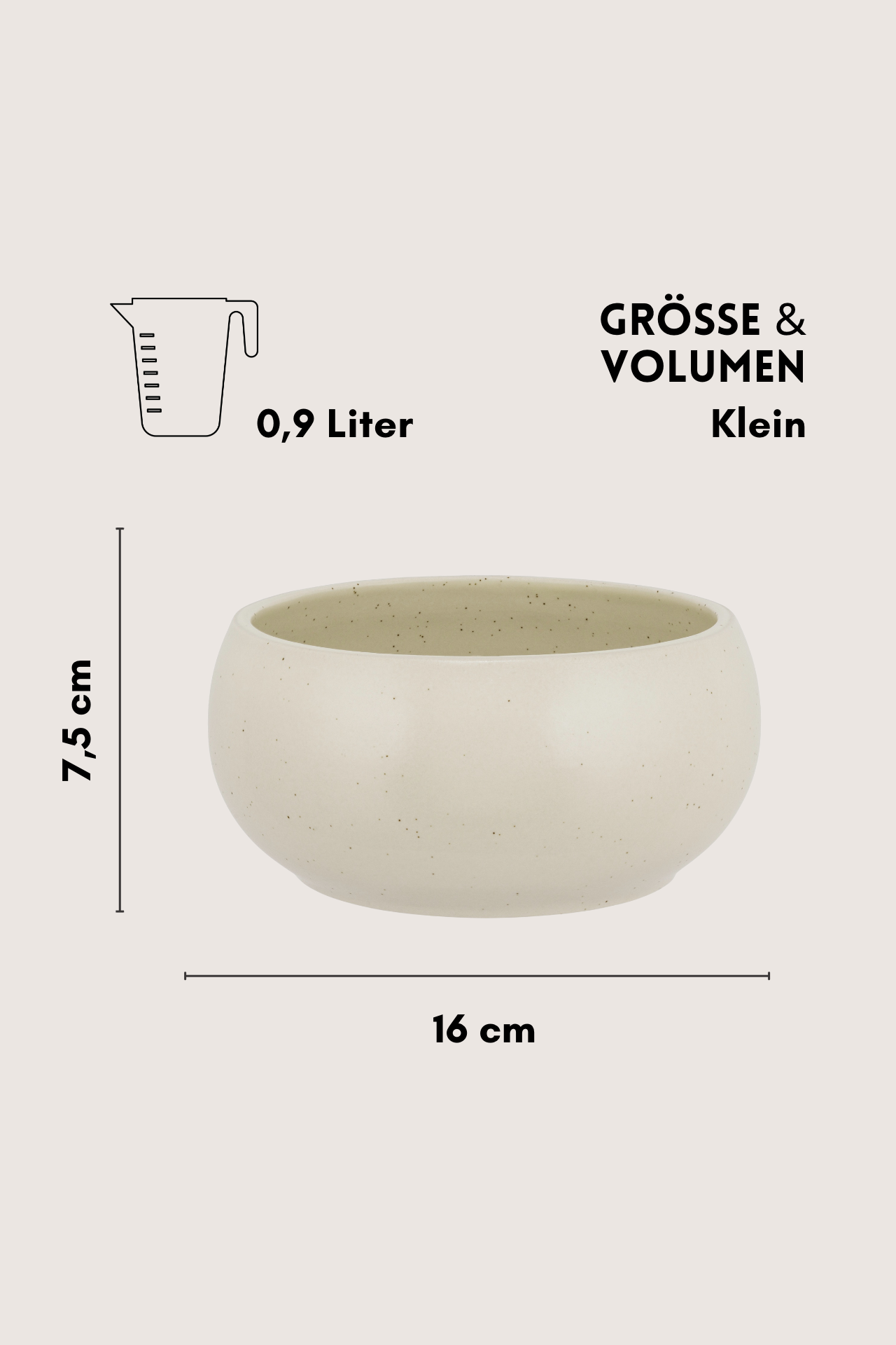 Vermassung Hundenapf Cremeweiss Klein von hejmo